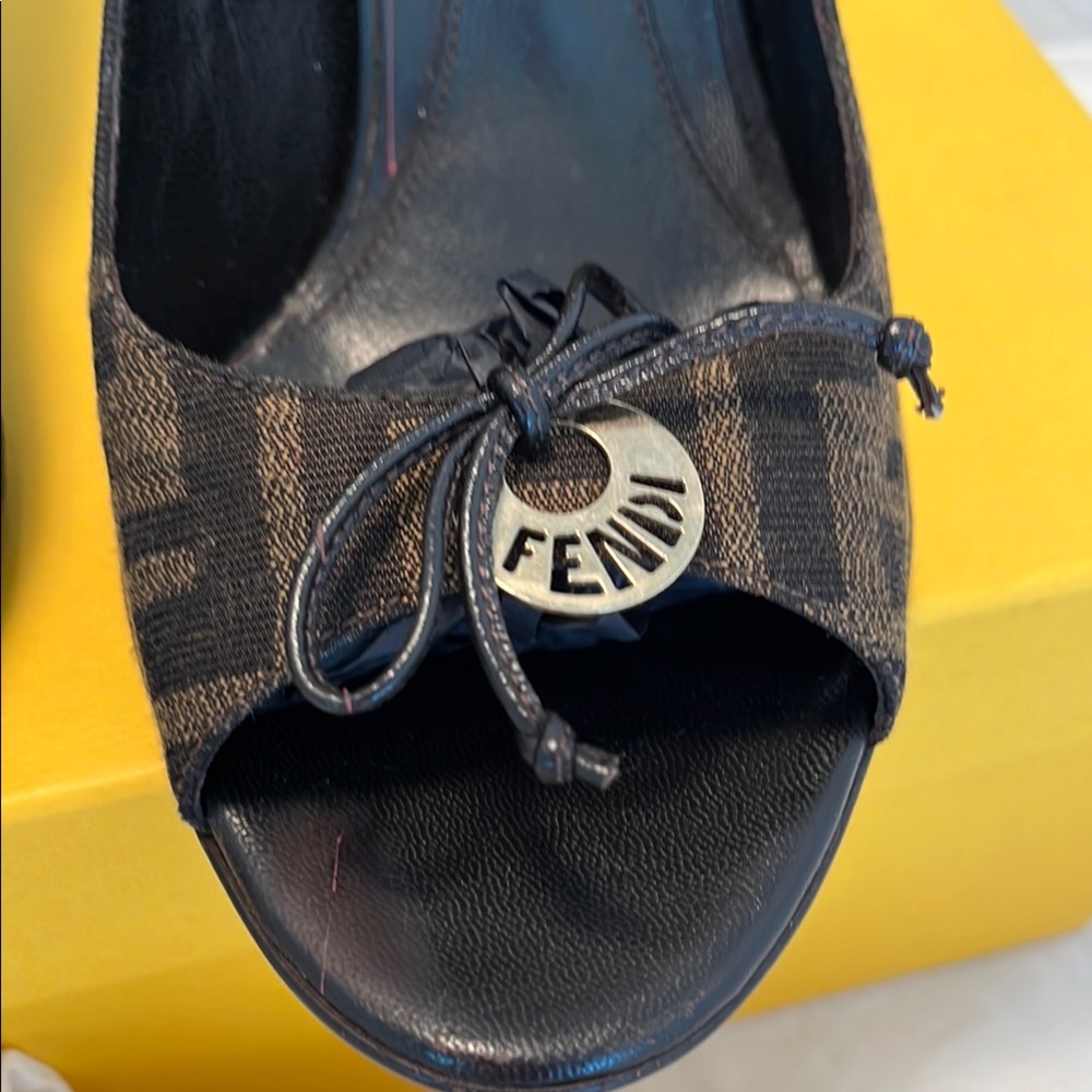 Fendi Tobacco Zucca Canvas Heels - Picture 4 of 13